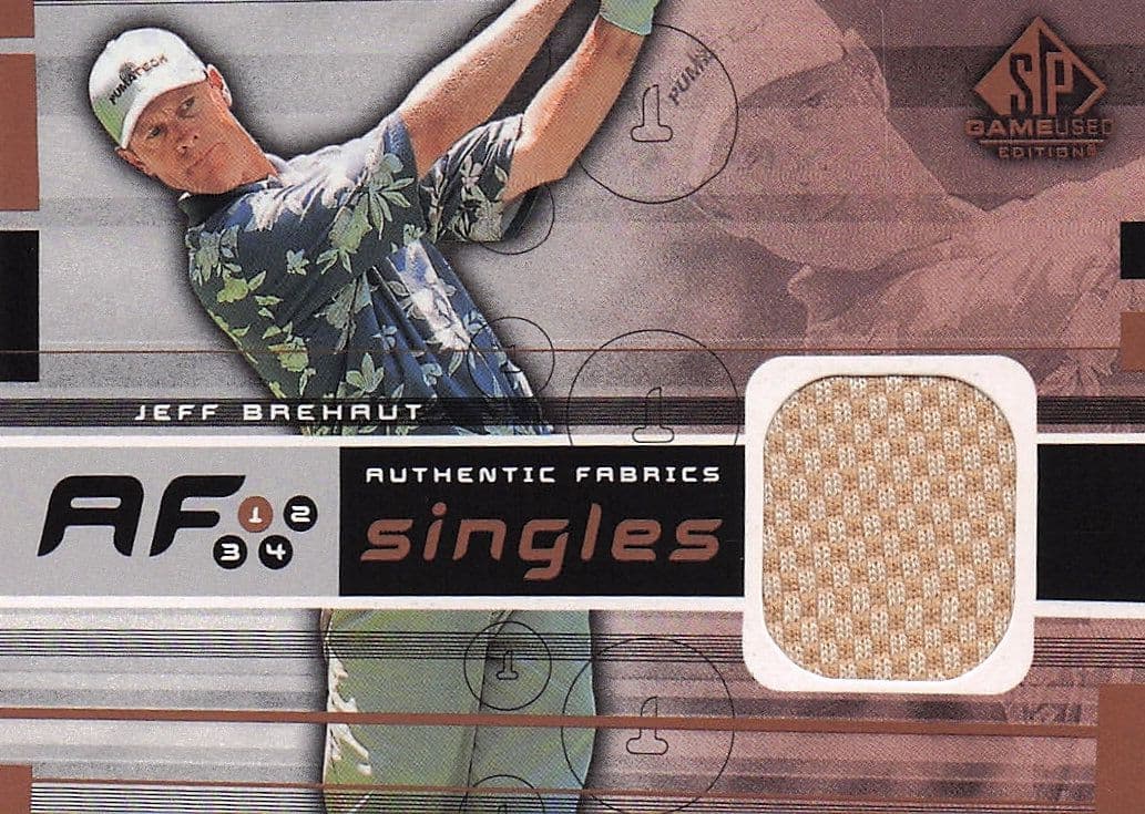 Jeff Brehaut Authentic Fabrics Singles 2003 Golf Upper Deck Worn Shirt Card
