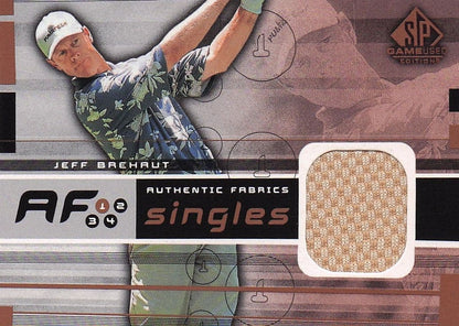Jeff Brehaut Authentic Fabrics Singles 2003 Golf Upper Deck Worn Shirt Card