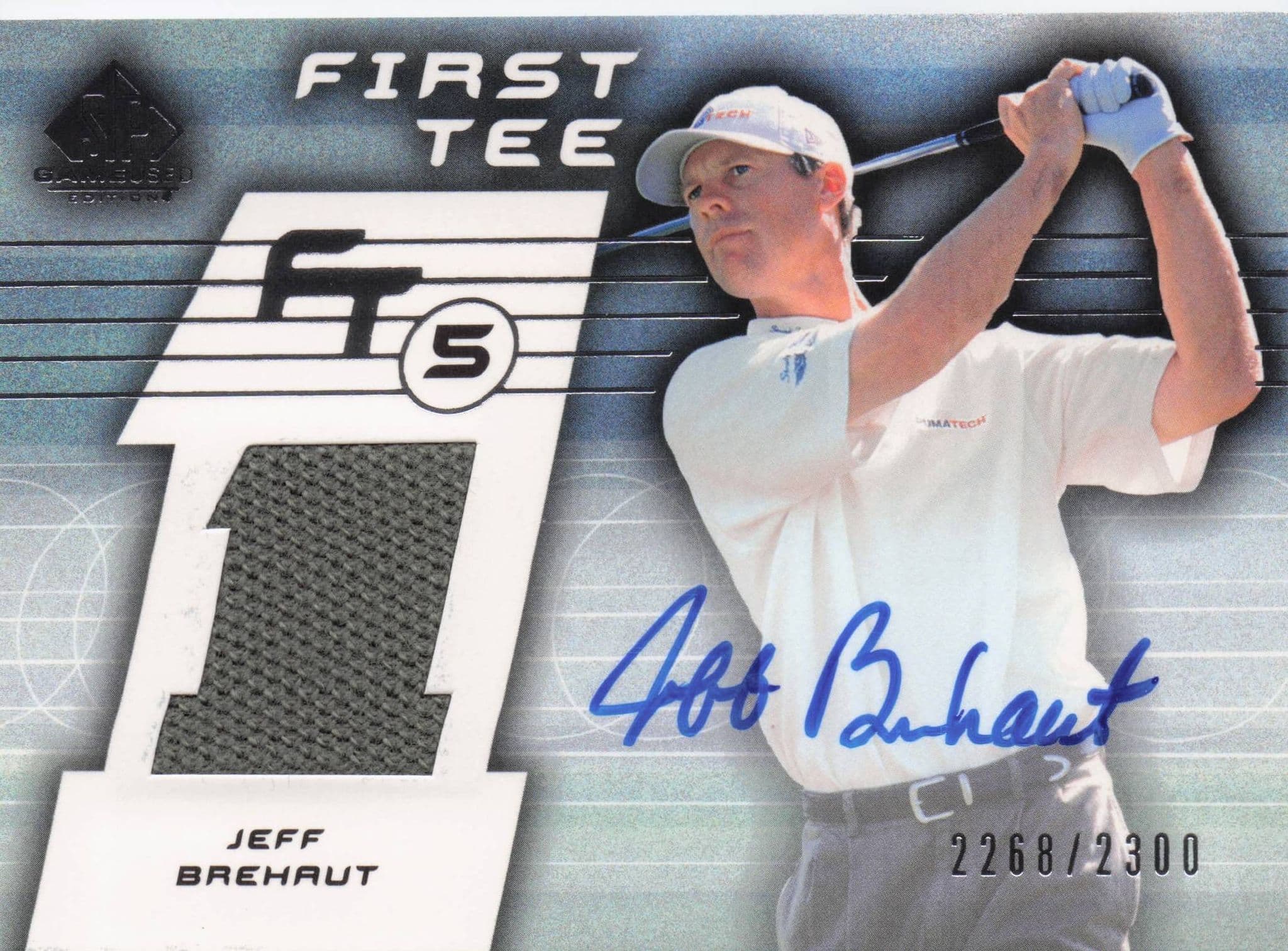 Jeff Brehaut First Tee SP 2003 Golf Hand Signed Worn PGA Shirt Card