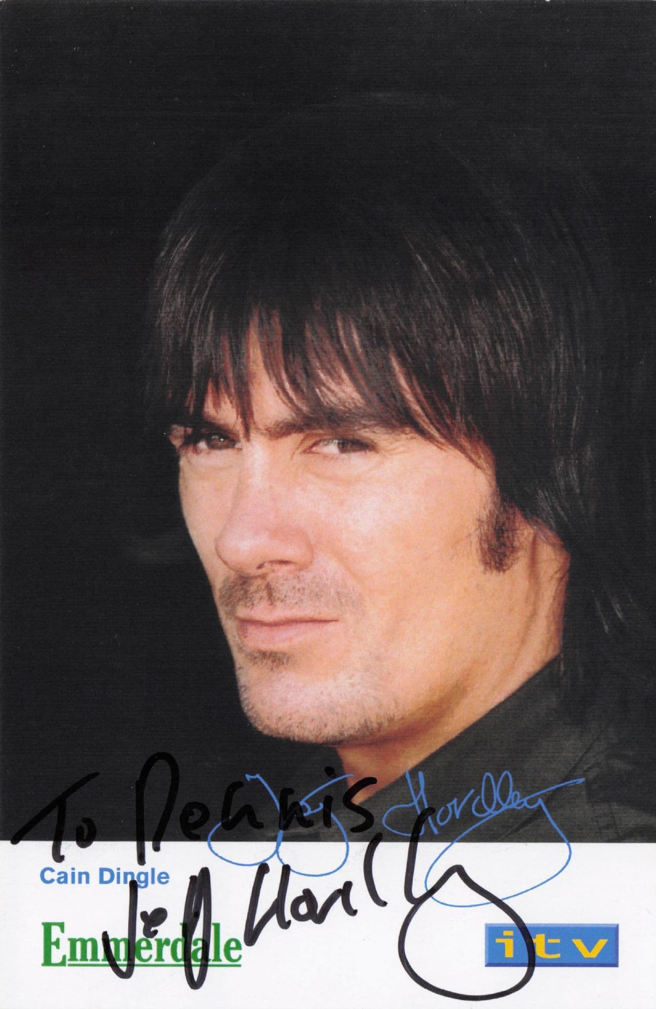 Jeff Hordley Cain Dingle Emmerdale Hand Signed Cast Card Photo