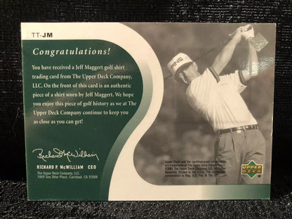 Jeff Maggert Original Worn Shirt Golf Tour Rare Limited Threads Card