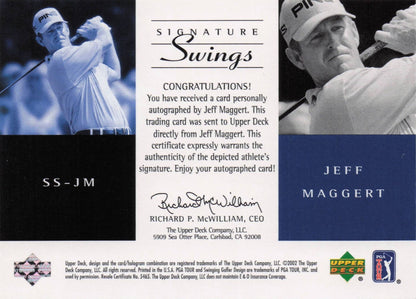 Jeff Maggert Signature Swings Hand Signed 2002 SP Golf Autograph Card