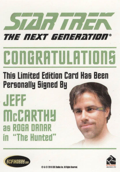Jeff McCarthy Star Trek Hand Signed Autograph Photo Card