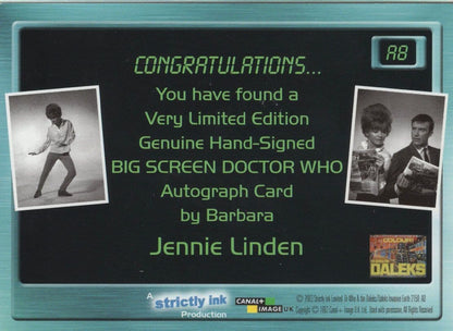 Jennie Linden Dr Doctor Who Movie Hand Signed Autograph Card