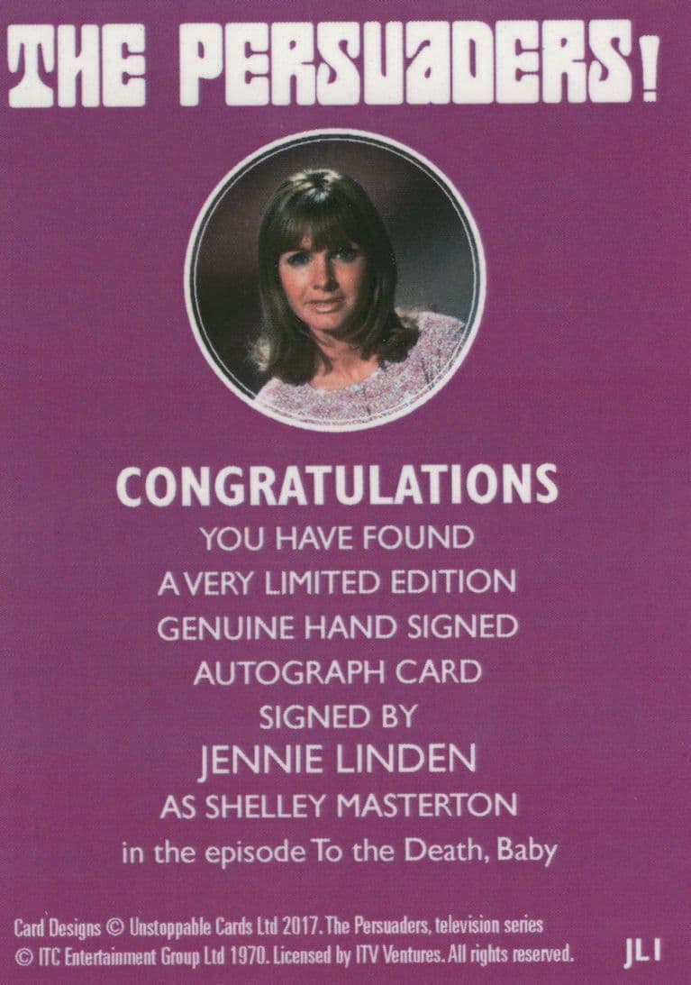 Jennie Linden in The Persuaders Rare Hand Signed Photo Card