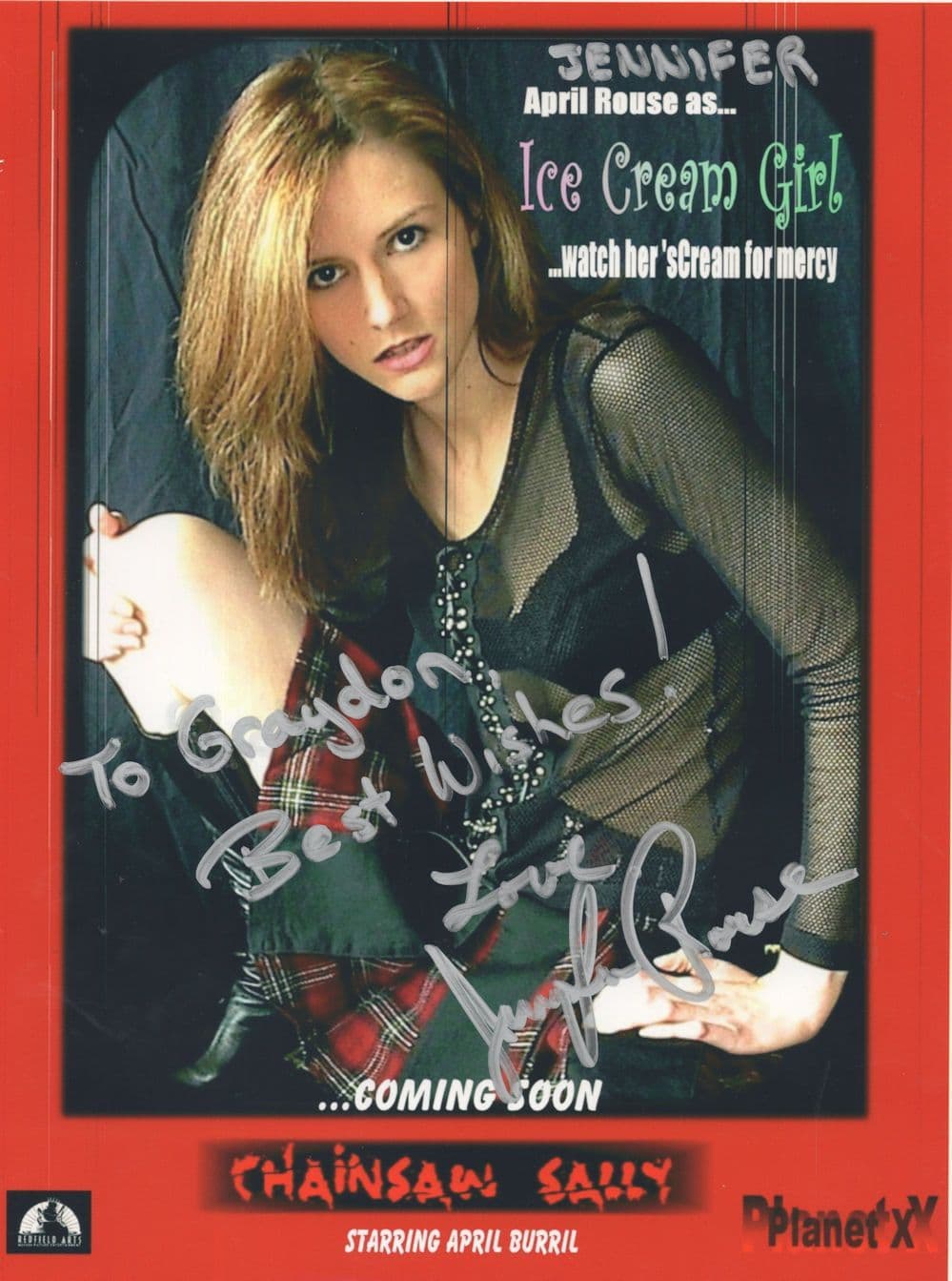 Jennifer April Rouse The Wire Death Of Edgar Allen Poe SEXY 10x8 Signed Photo