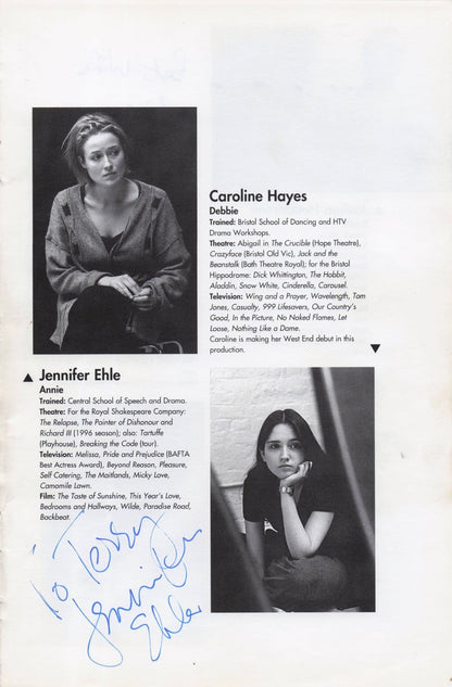 Jennifer Ehle Nigel Lindsay Hand Signed Photo Theatre Page