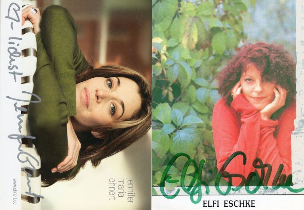 Jennifer Ehnert Elfi Eschke 2x German Actress Hand Signed Photo s