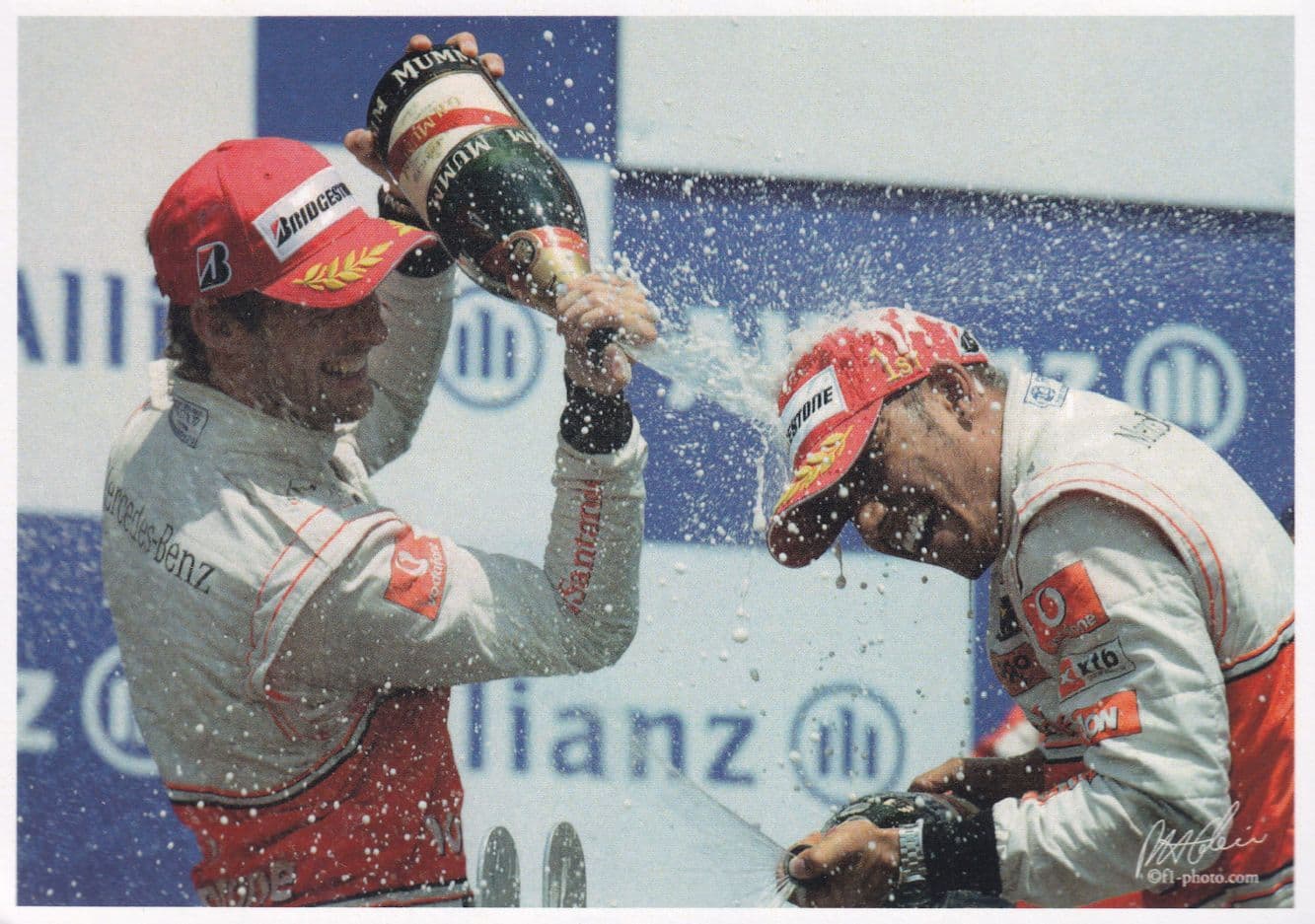 Jenson Button Mercedes Benz F1 Lewis Hamilton Rare Postcard