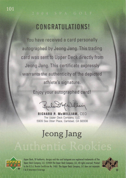 Jeong Jang Authentic Rookies 2004 Golf SP Hand Signed Autograph Card