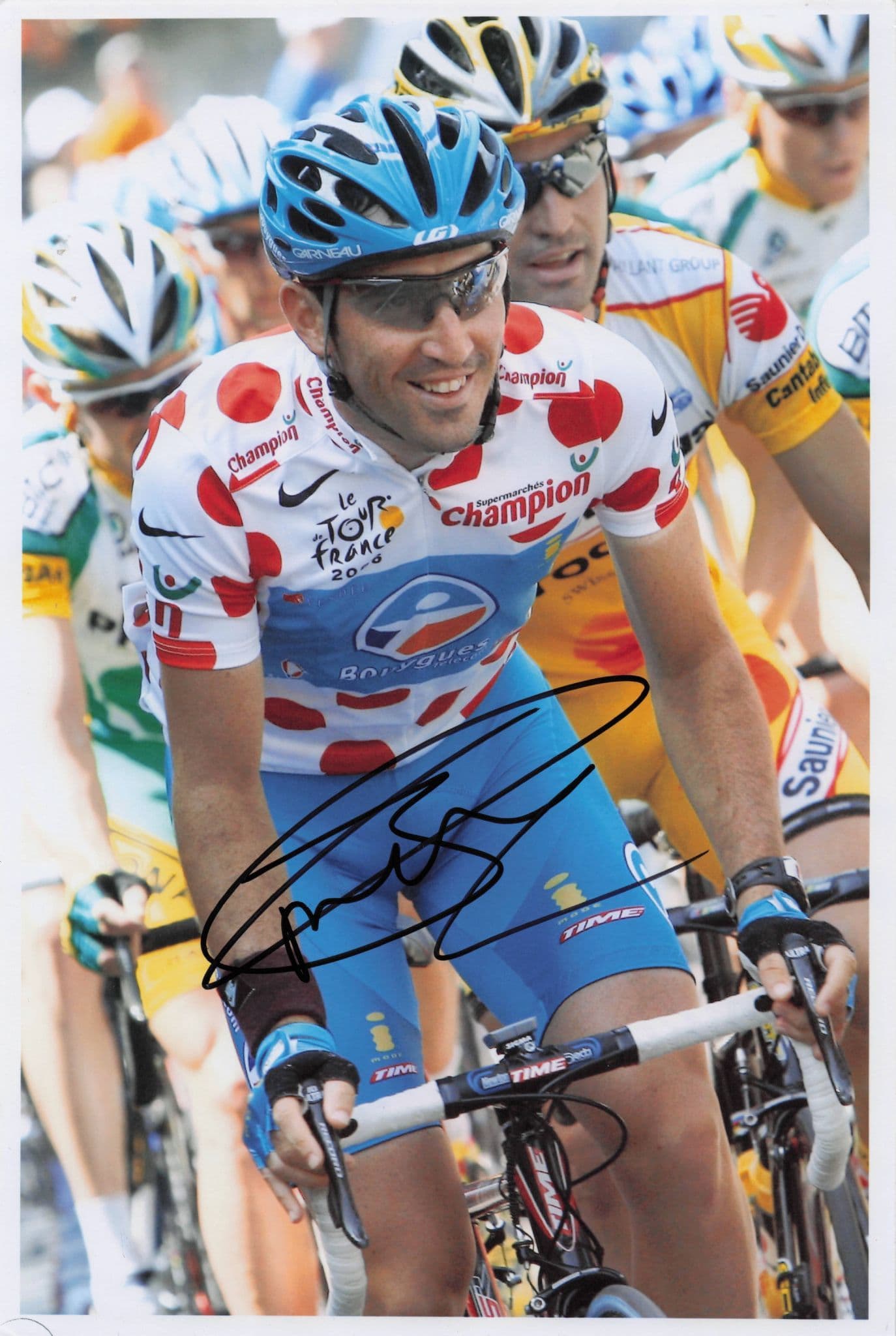 Jerome Pineau French Cyclist 2006 Tour De France Jersey 12x8 Hand Signed Photo