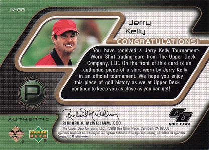 Jerry Kelly Golf Gear Real Player Shirt Swatch Rare Upper Deck Card