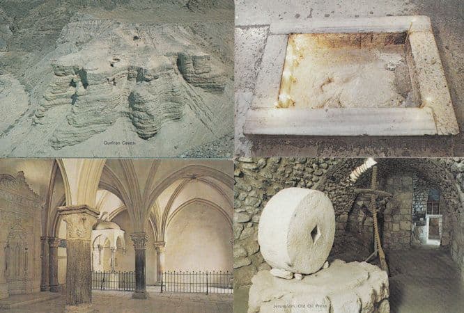 Jerusalem Footprint Of Christ Qumran Caves Olive Oil Press 4x Postcard s