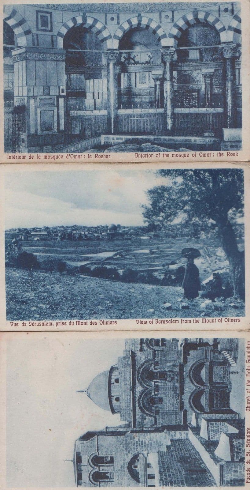 Jerusalem Mount Of Olivers Omar Mosque 3x Antique Postcard s