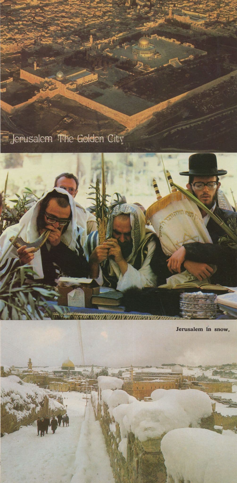 Jerusalem Smoking Peace Pipe In Snow Aerial 3x Postcard s