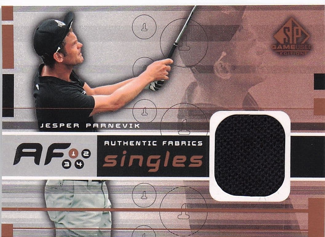 Jesper Parnevik Authentic Fabrics Singles 2003 Golf Upper Deck Worn Shirt Card