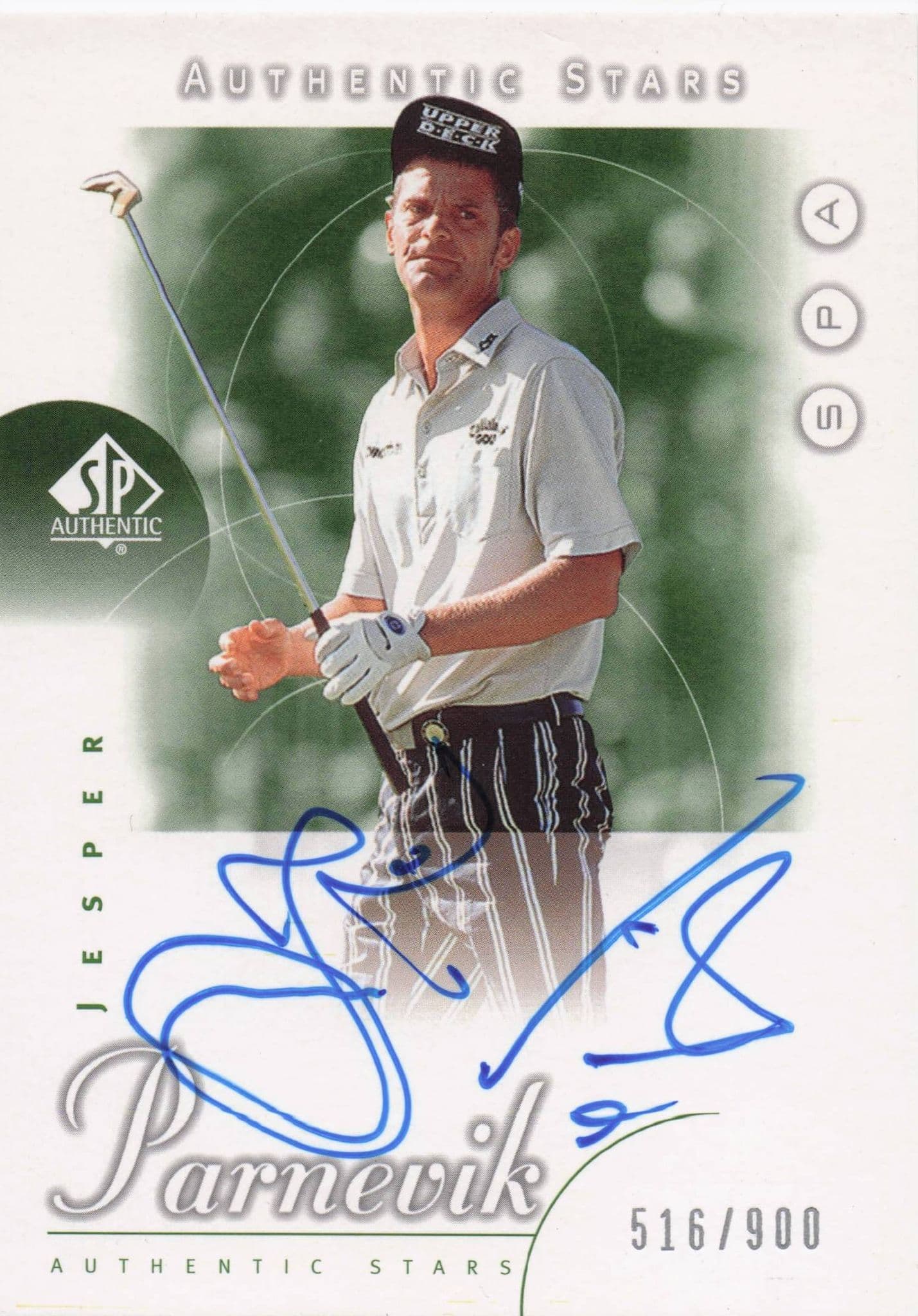 Jesper Parnevik Authentic Stars Hand Signed 2001 Upper Deck Card