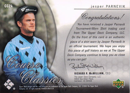 Jesper Parnevik Course Classics 2004 Authentic Tournament Upper Deck Golf Shirt Card