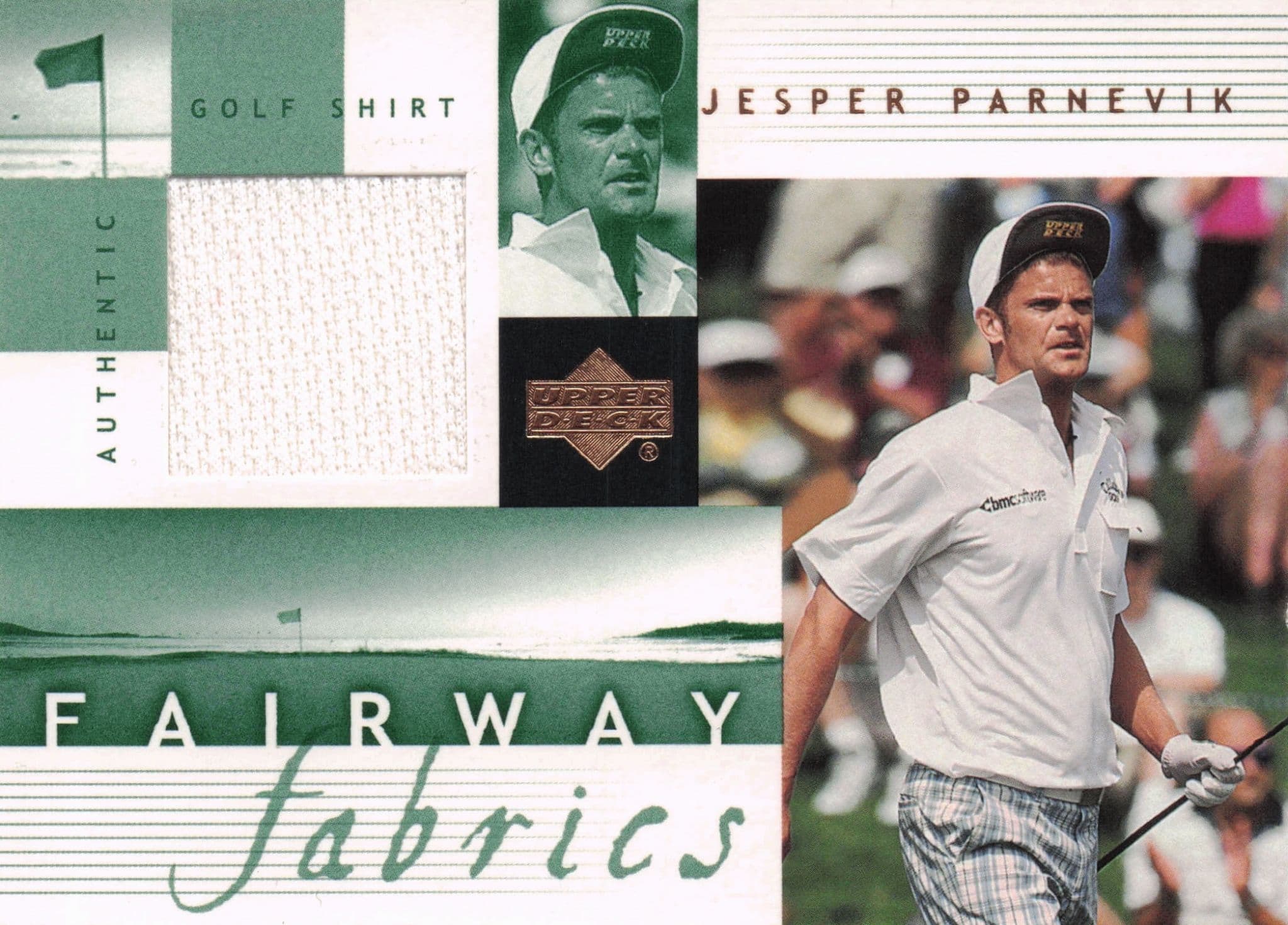 Jesper Parnevik Fairway Fabrics 2002 Golf Upper Deck Real Worn Shirt Relic Card
