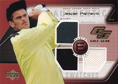 Jesper Parnevik Golf Gear Authentic Real Triple Shirt Swatch Upper Deck Card