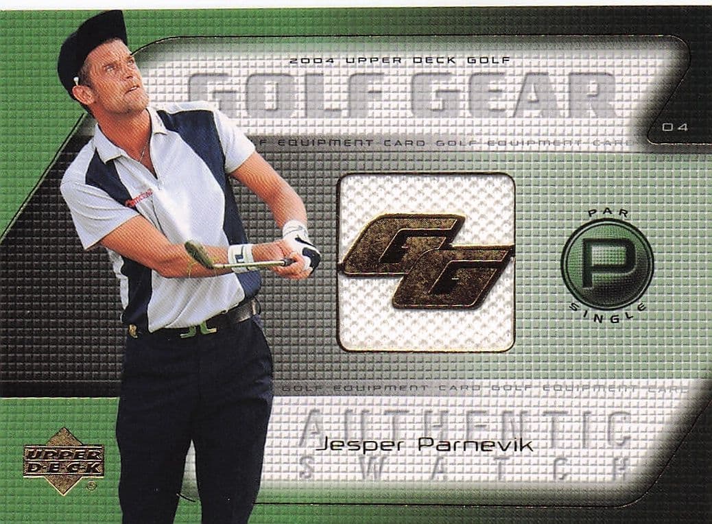 Jesper Parnevik Golf Gear Player Shirt Swatch Upper Deck Card