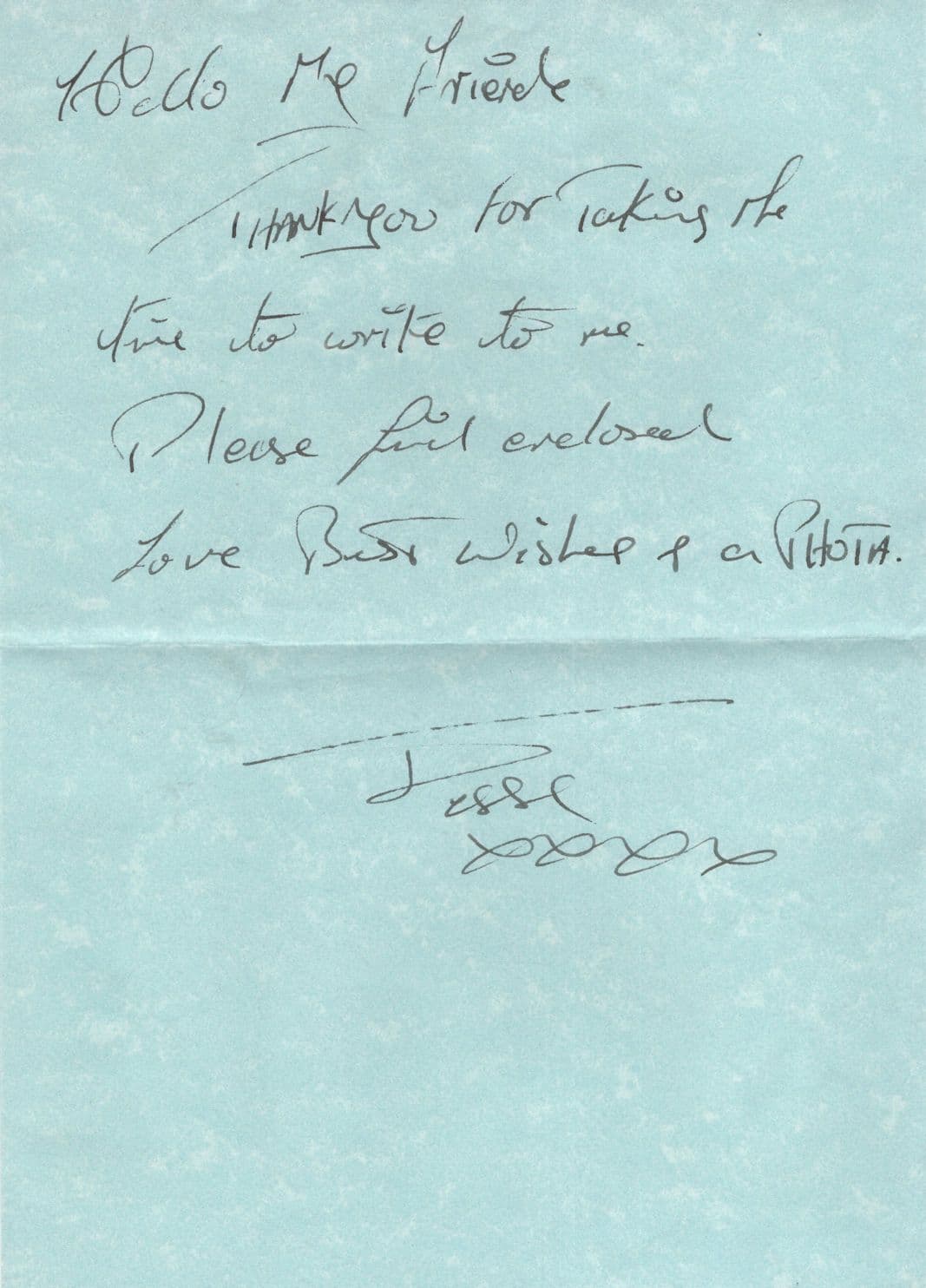 Jesse Garron Elvis Presley Singer Hall Of Fame 2x Hand Signed Letter
