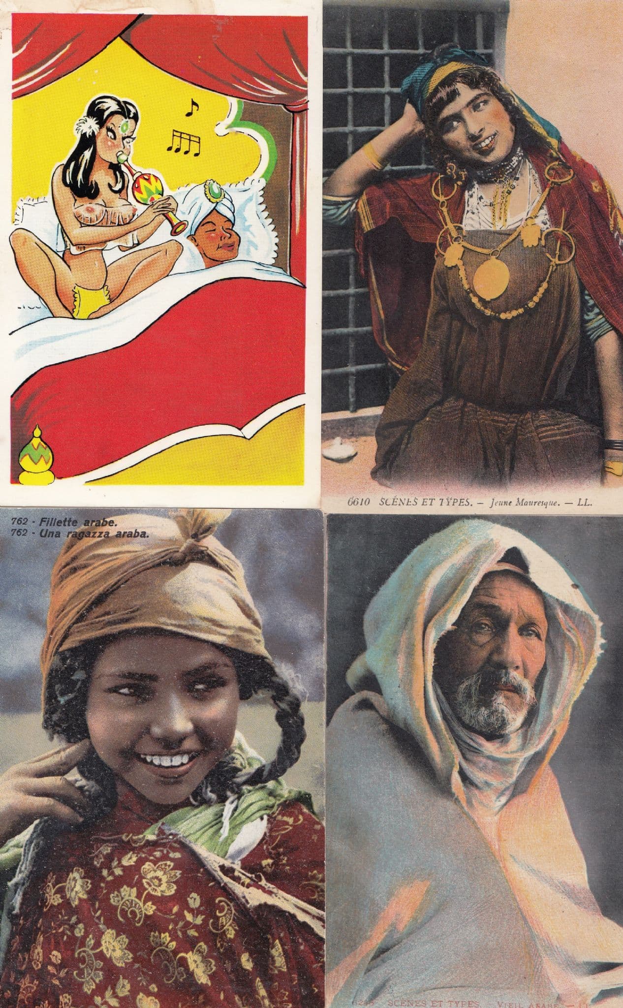 Jeune Mouresque Arab Portrait 4x Comic & Glamour Postcard s