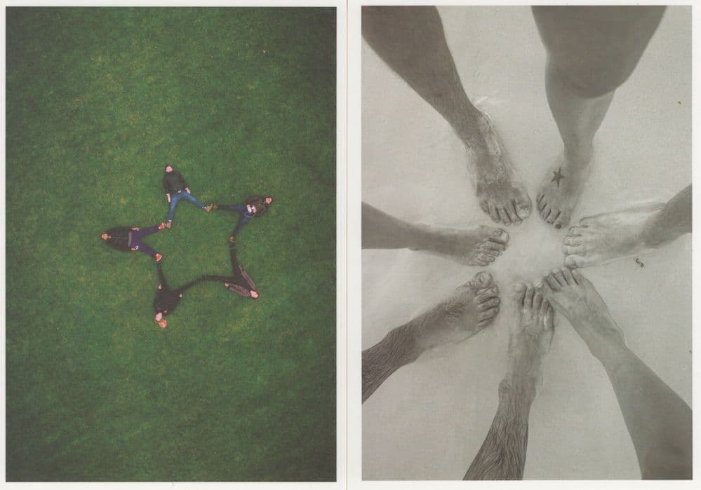Jewish Star Aerial Formation Made With Feet Gymnastics 2x Postcard
