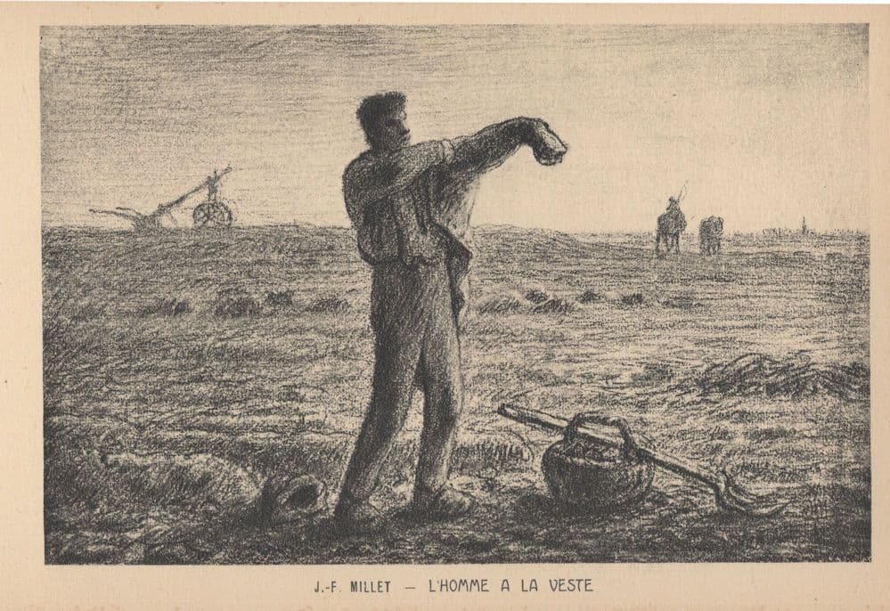 JF Millet L'Homme Au Van French Old Painting Postcard