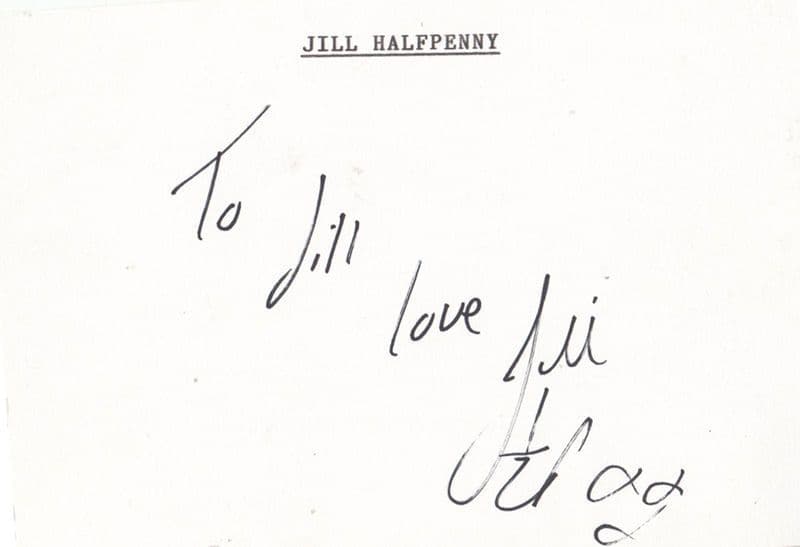 Jill Halfpenny Hand Signed Autograph Card Page