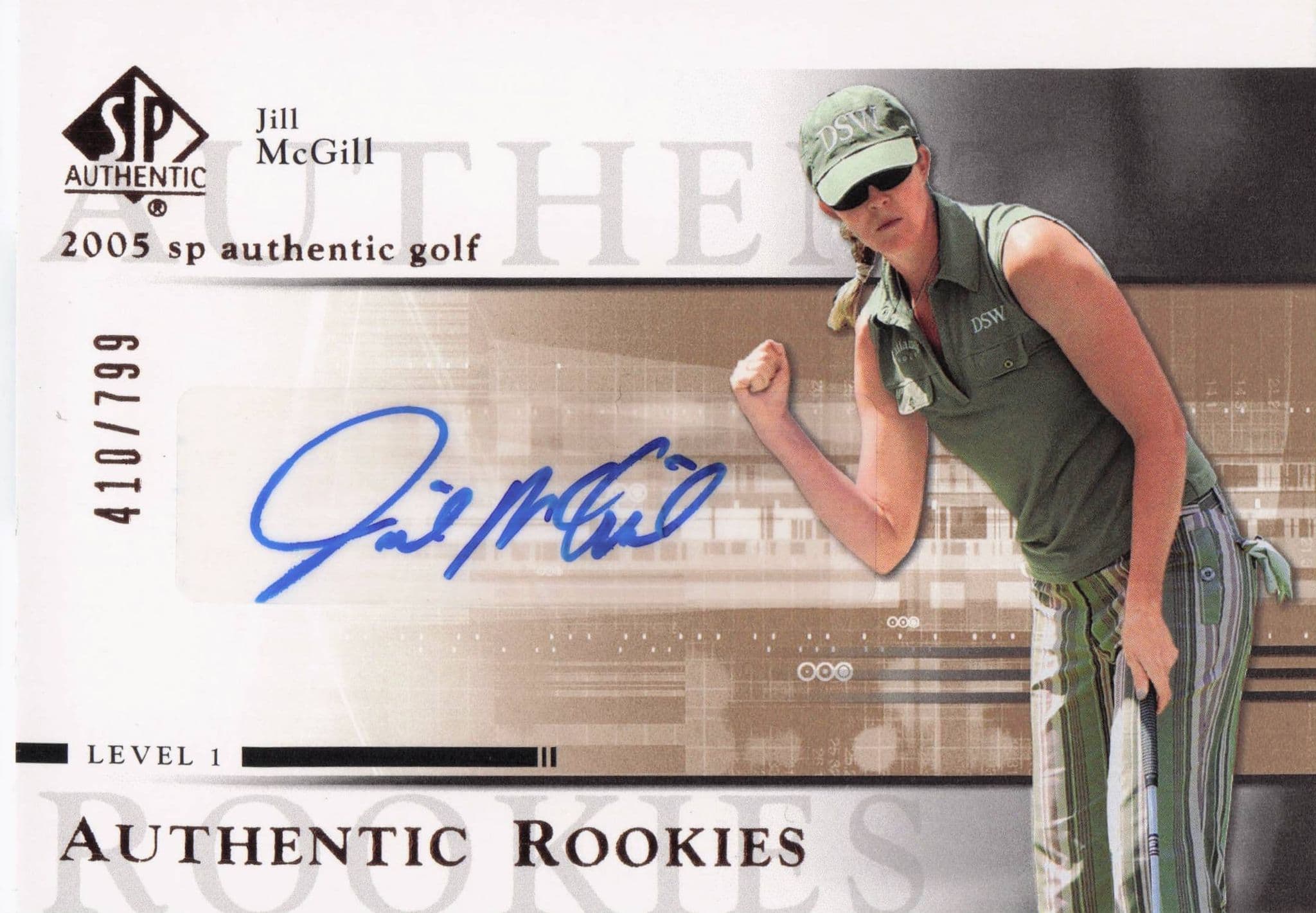 Jill McGill Authentic Rookies 2005 Golf SP Hand Signed Autograph Card
