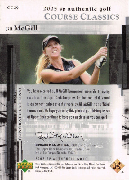 Jill McGill Course Classics 2005 Golf SP Upper Deck Worn Shirt Card