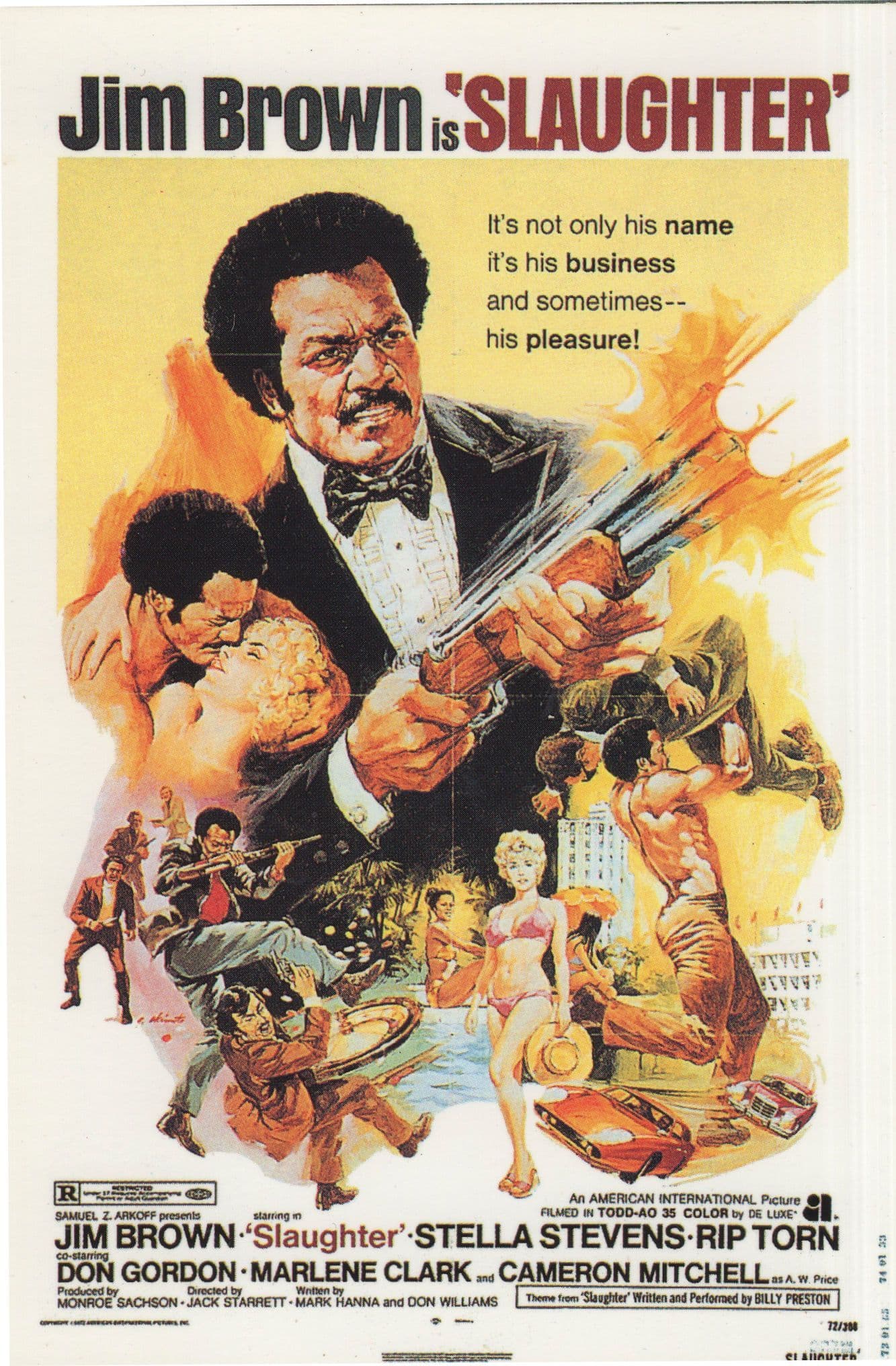 Jim Brown in Slaughter Blaxploitation 1970s Cult Film Postcard