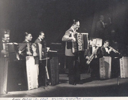 Jimmy Golding Accordion Band Collins Music Hall Islington Antique Press Photo