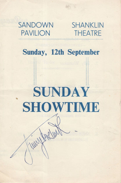 JimmyTarbuck Live in Shanklin Isle Of Wight Hand Signed Theatre Programme