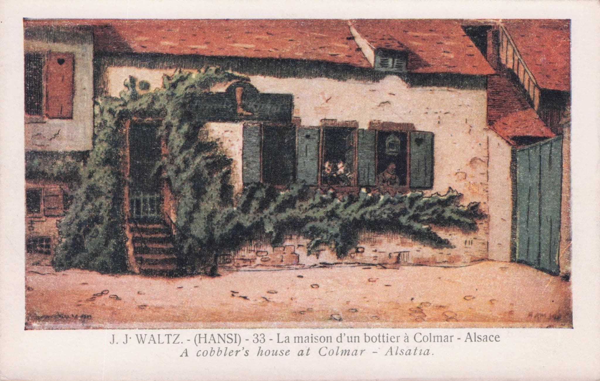 JJ Waltz La Maison D'Un Bottier A Colmar Alsace Old Painting Postcard