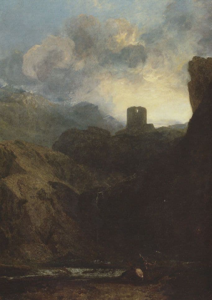 JMW Turner Dolbaden Castle Welsh Victorian Painting Postcard