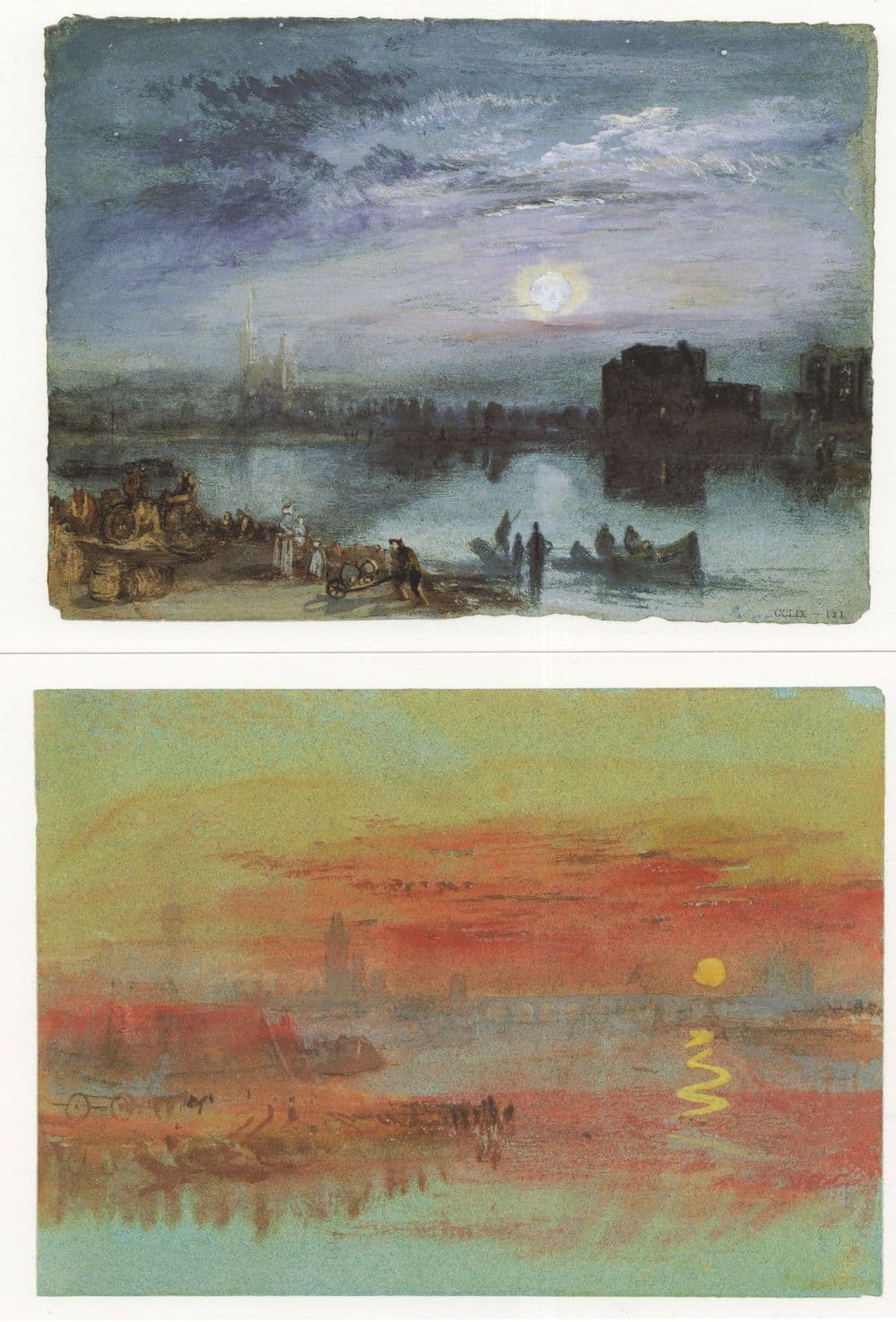JMW Turner Scarlet Sunset St Denis 2x Turner Tate Gallery Painting Postcard s