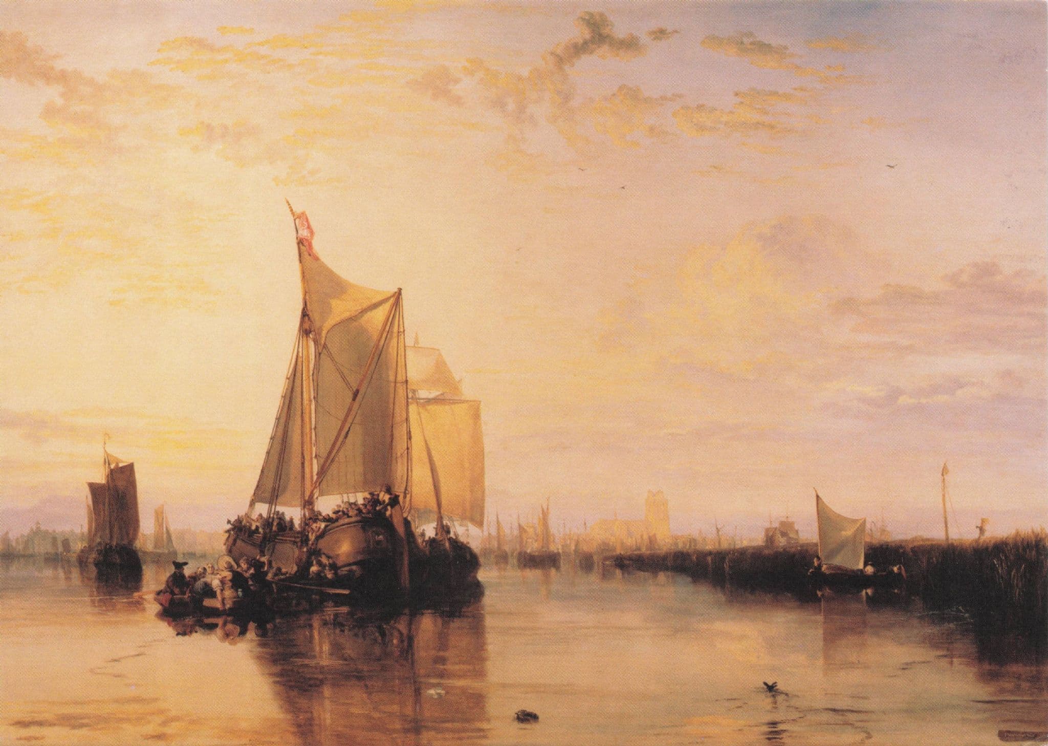JMW Turner The Dort Packet Boat Royal Academy Painting Postcard