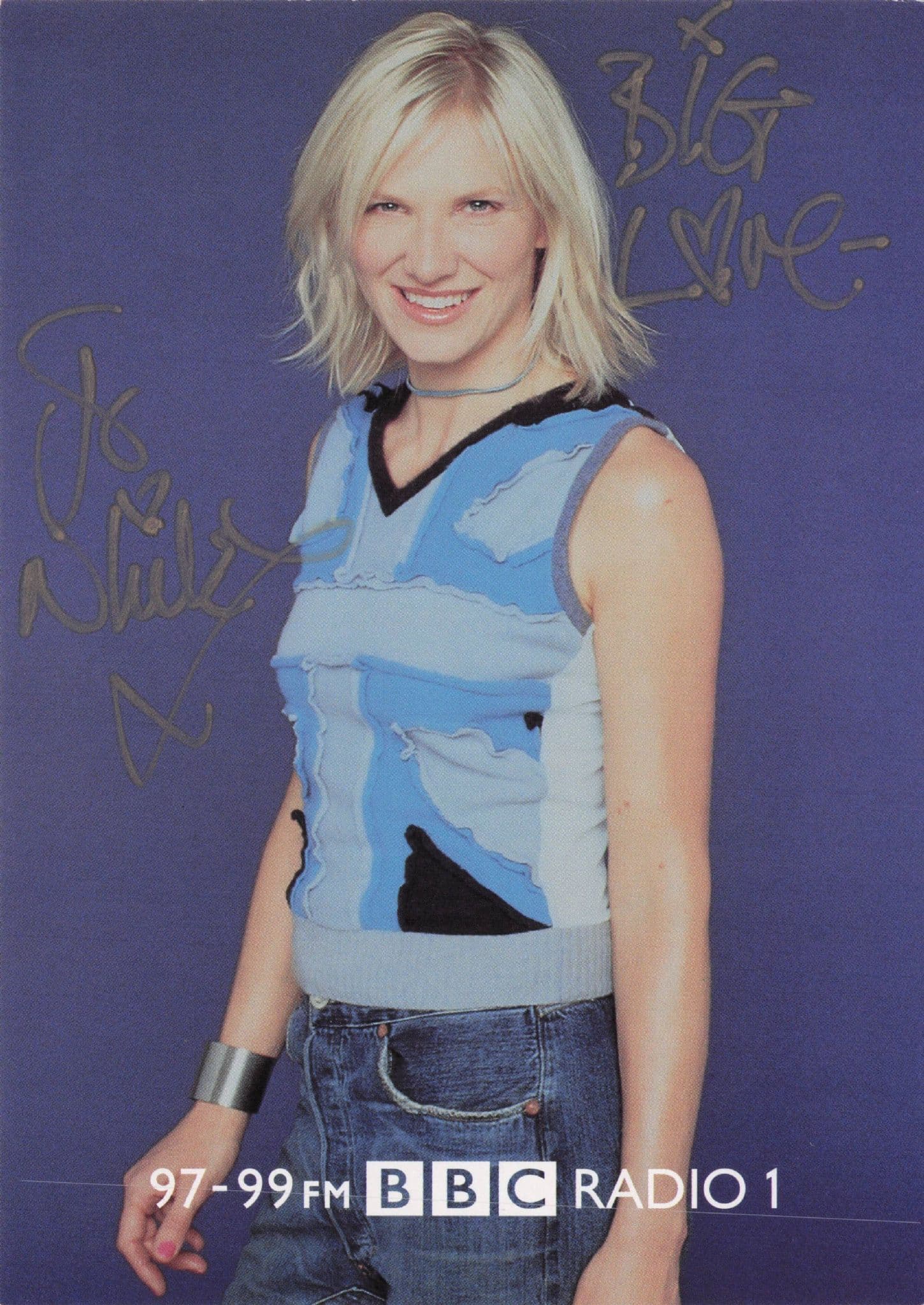 Jo Whiley DJ Glastonbury Festival BBC Radio 1 Hand Signed Photo