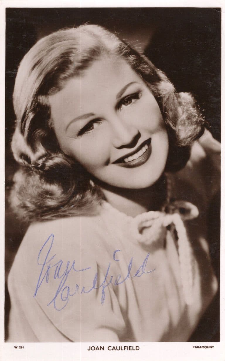 Joan Caulfield Historic Actress Antique Hand Signed Photo
