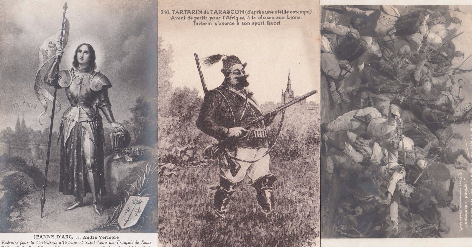 Joan Of Arc French Antique & 2x France Military Battle 3x Antique Postcard s