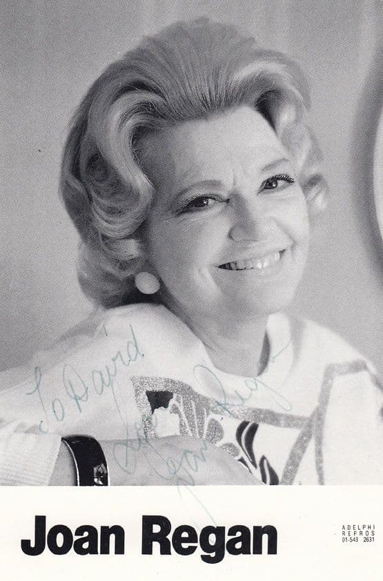 Joan Regan Hand Signed To David Publicity Photo