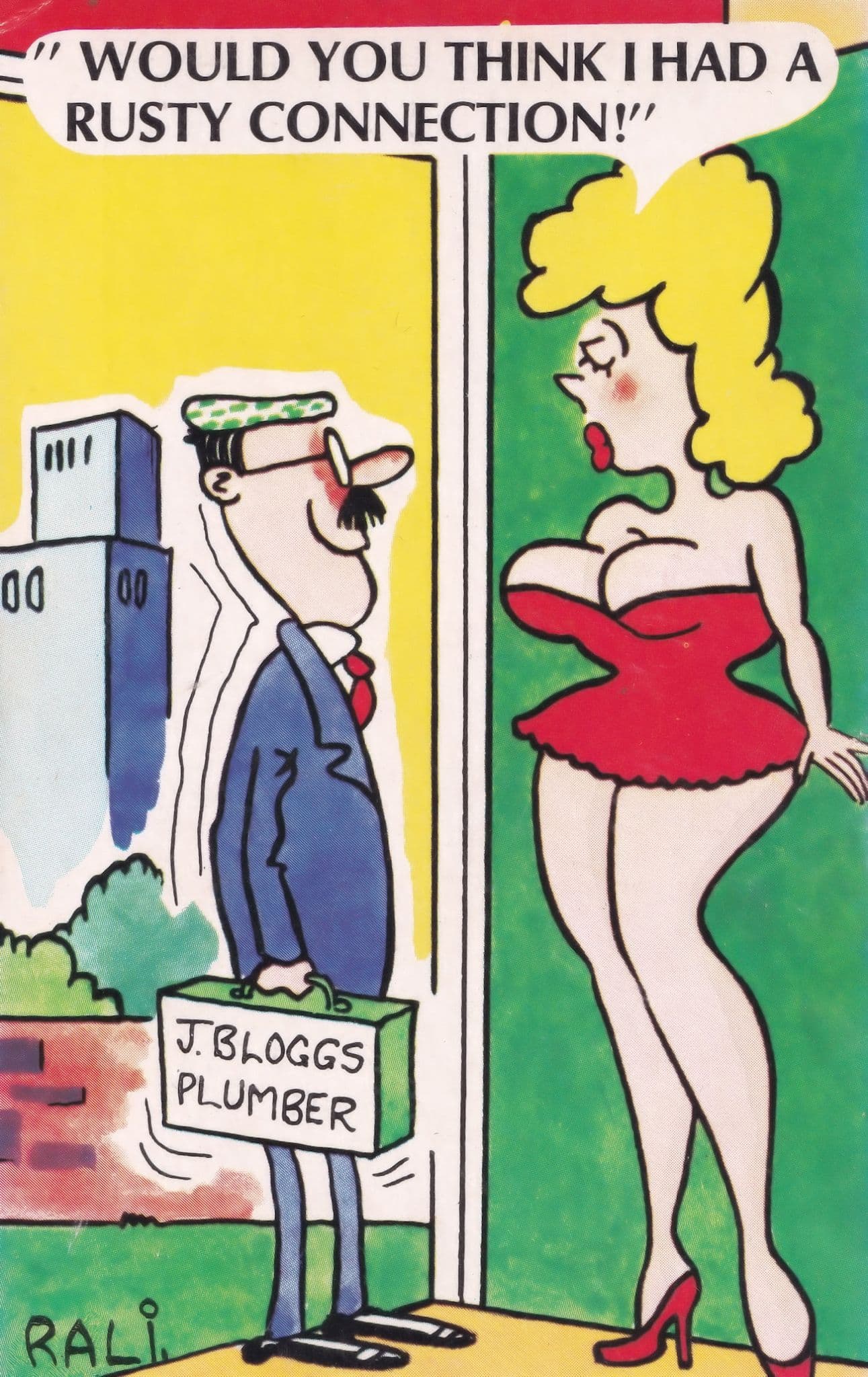 Joe Bloggs Plumber Old Comic Humour Postcard