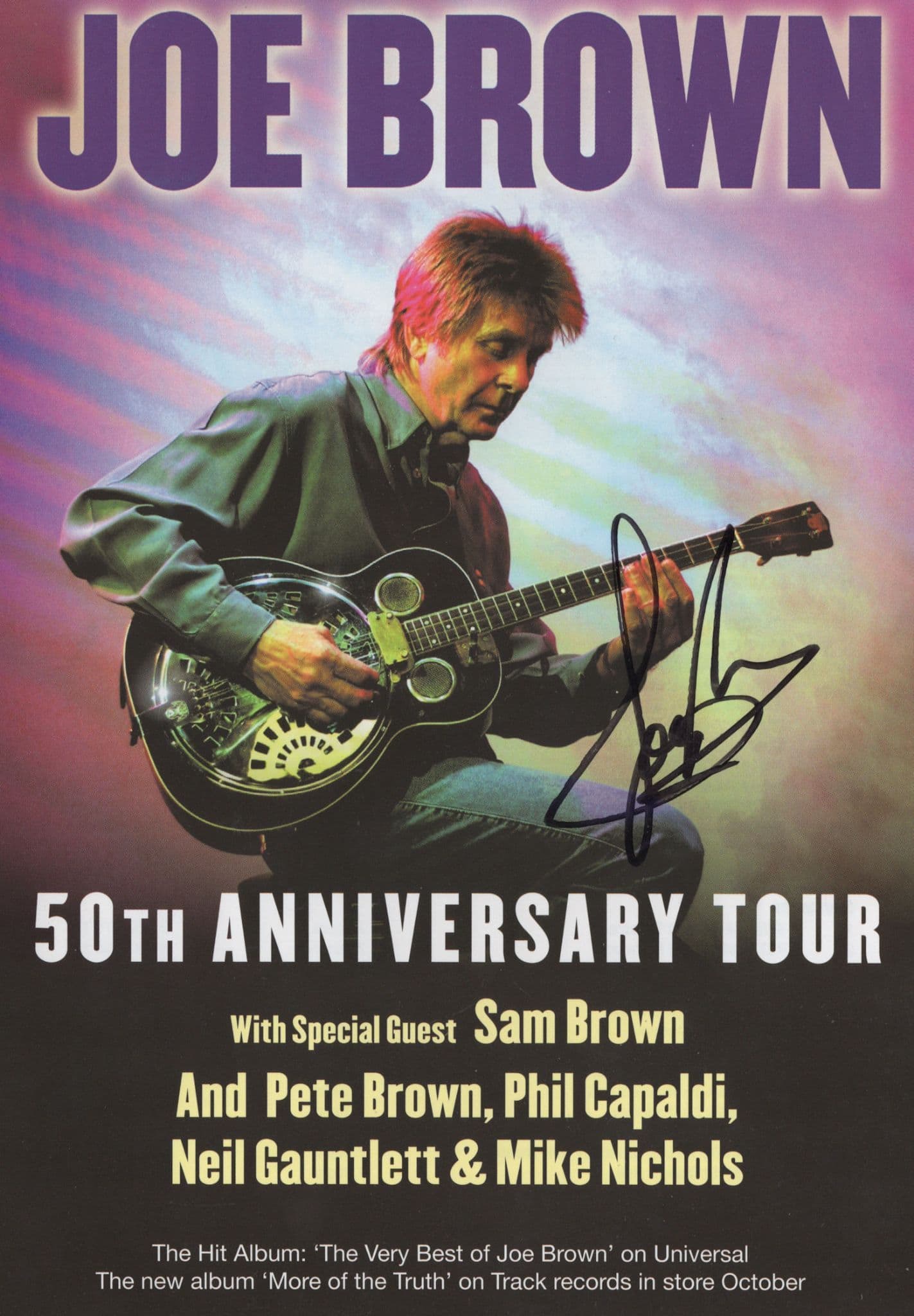 Joe Brown 50th Anniversary Tour Live Concert Hand Signed Flyer