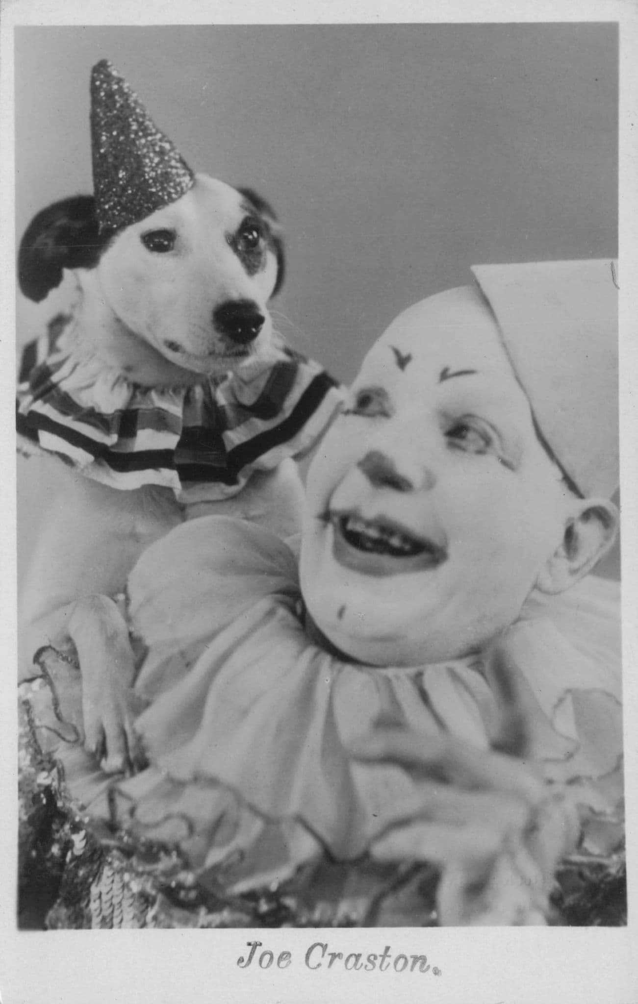 Joe Craston Victorian History Rare Child Clown Old Photo Postcard