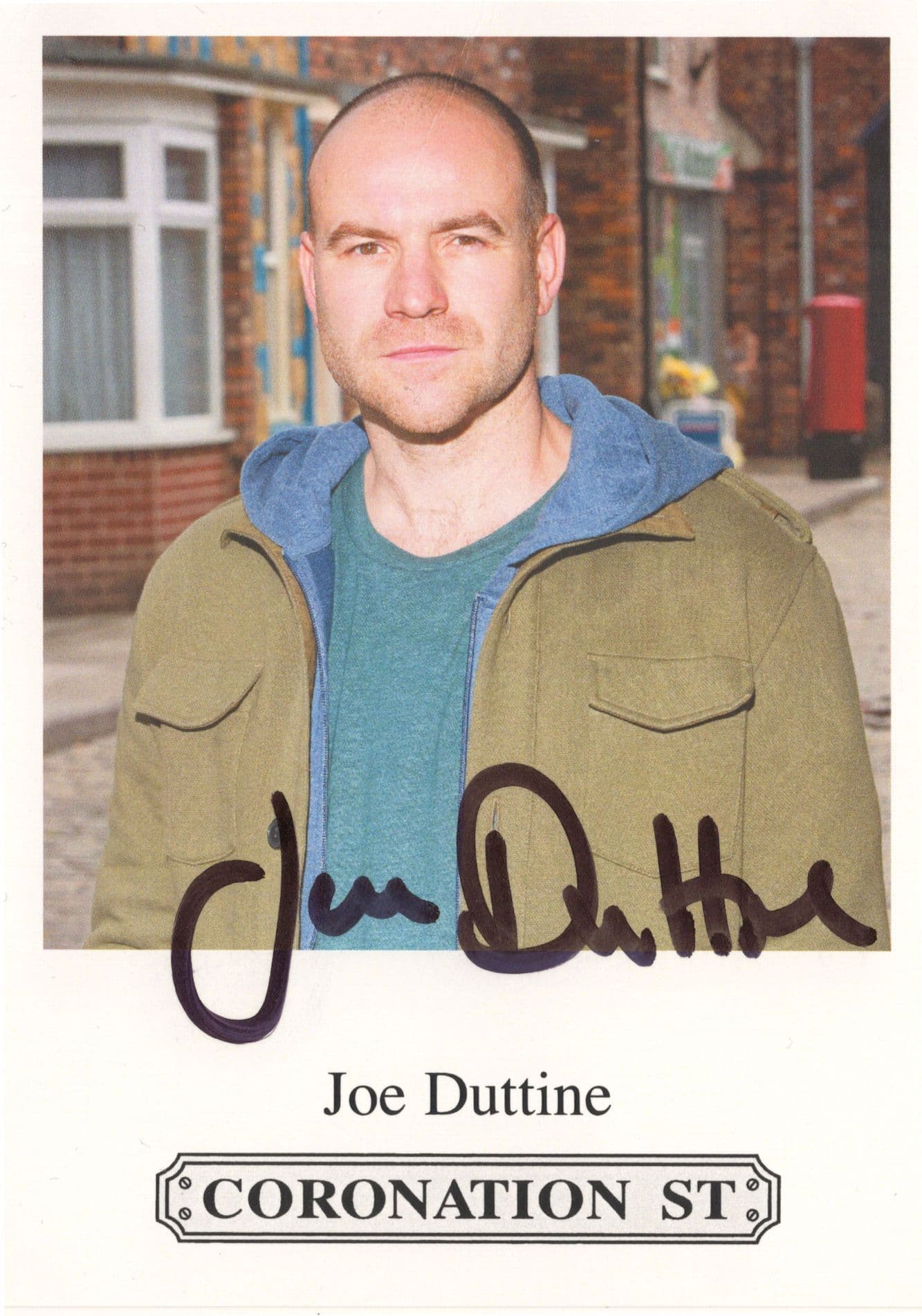 Joe Duttine Coronation Street Hand Signed ITV Cast Card Photo