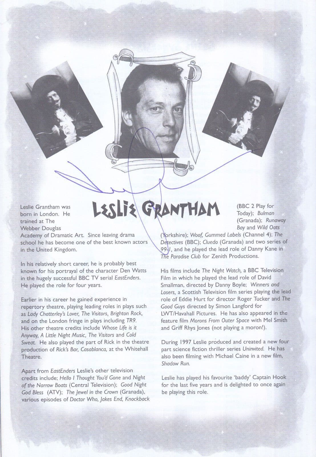 Joe Pasquale Joanna Bobin Leslie Grantham 15X Autograph Hand Signed Programme & COA
