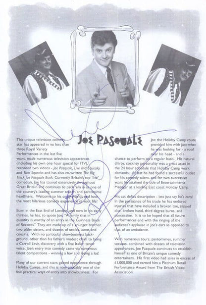 Joe Pasquale Joanna Bobin Leslie Grantham 15X Autograph Hand Signed Programme & COA
