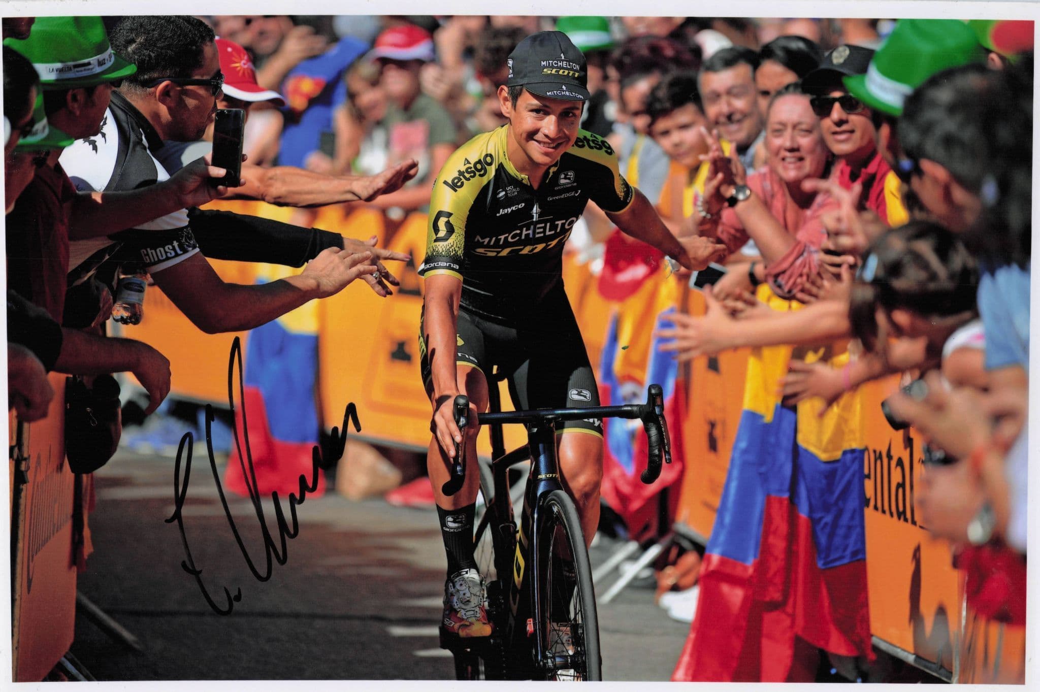 Johan Esteban Chaves Columbia Cyclist 2019 Vuelta A Espana 12x8 Hand Signed Photo